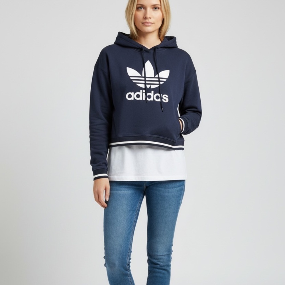 Adidas cropped hoodie size medium
